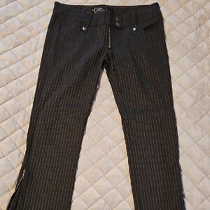 Women's Lip Service Grey Pinstripe Pants Bootcut Size Small